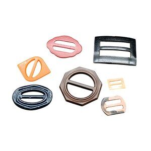 Vintage Assorted Plastic & Metal Belt Buckles in Mixed Shapes & Colors Bundle